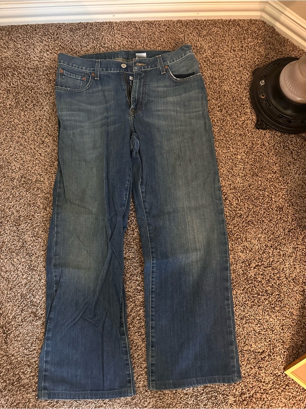 Lucky Brand Dungarees Blue Relaxed Wide-Leg Jeans